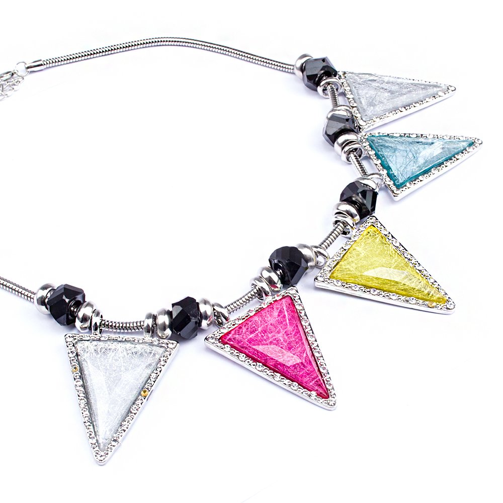 BPC Triangle Pendant Necklace with Genuine Gemstone - Elegant Women's Jewelry for Birthday Gifts, Anniversary & Special Occasions | Perfect for Everyday Wear, Date Nights & Gift Giving