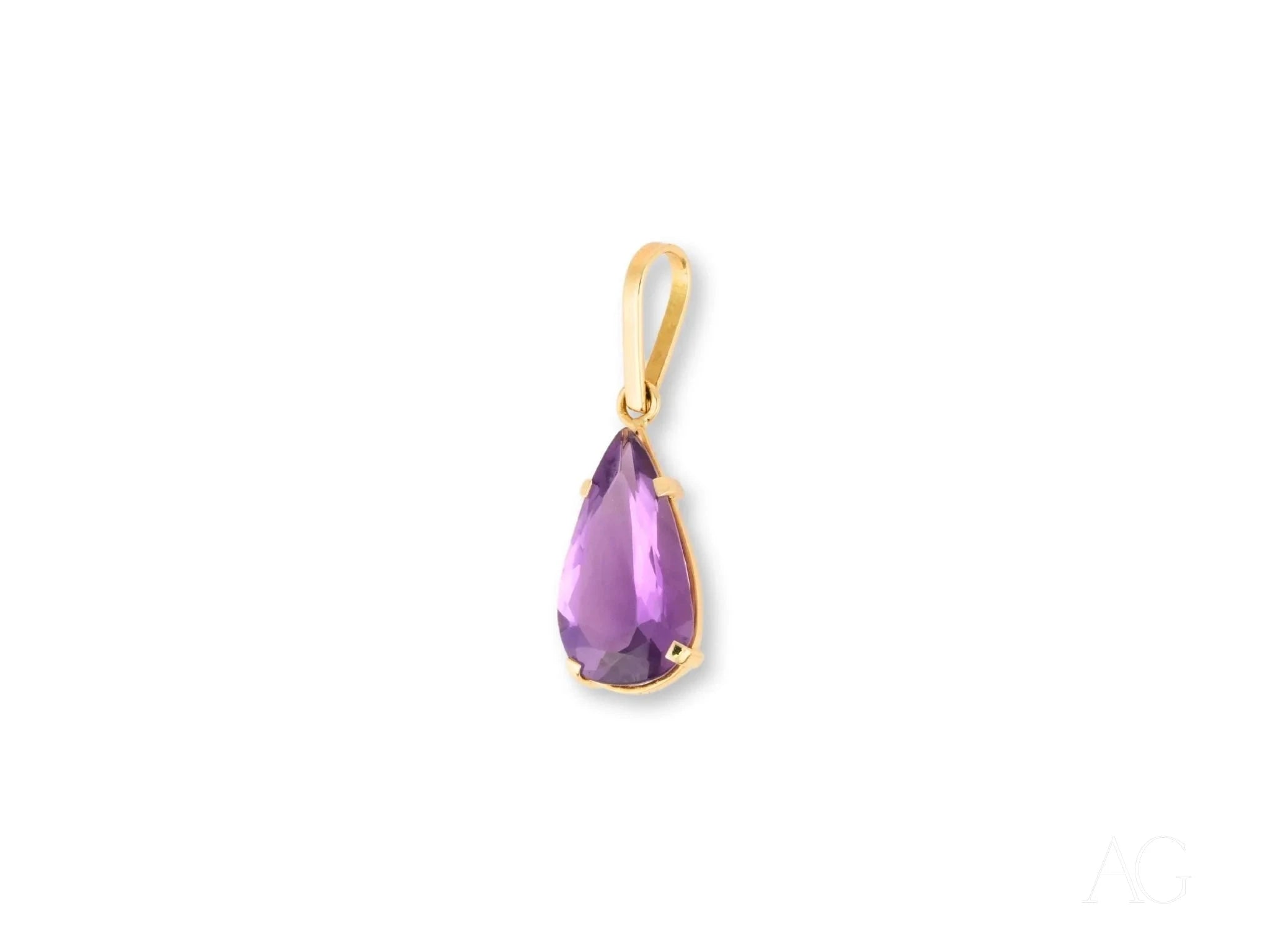 18K Solid Gold Amethyst Necklace - Violet Bloom Pendant for Clarity & Elegance | Perfect for Weddings, Anniversaries & Spiritual Healing Jewelry Gifts