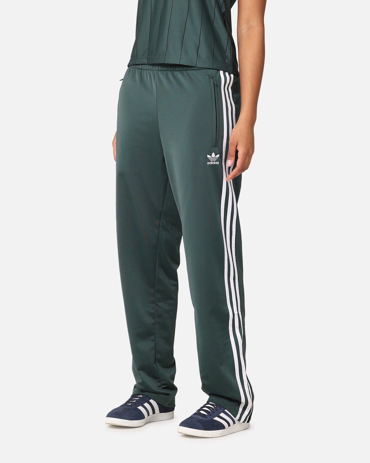 Adidas Firebird Track Pants for Men & Women - Mineral Green Retro Joggers for Running, Gym & Casual Wear