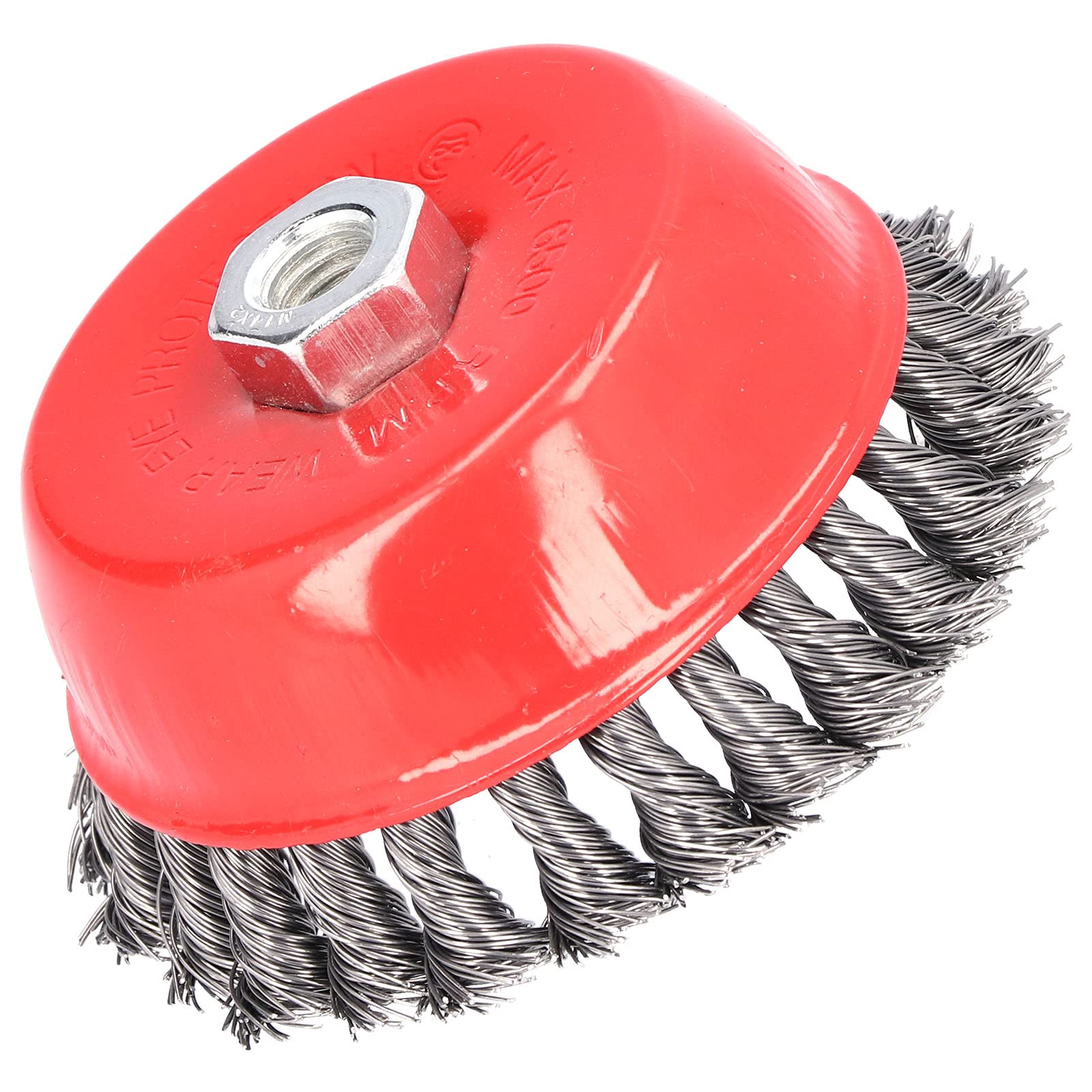 Knotted Wire Wheel Brush Cup - Heavy Duty Steel Rust Removal Tool for Parking Lots, Lawns, Orchards & Gardens | Perfect for Metal Cleaning, Surface Prep & DIY Projects
