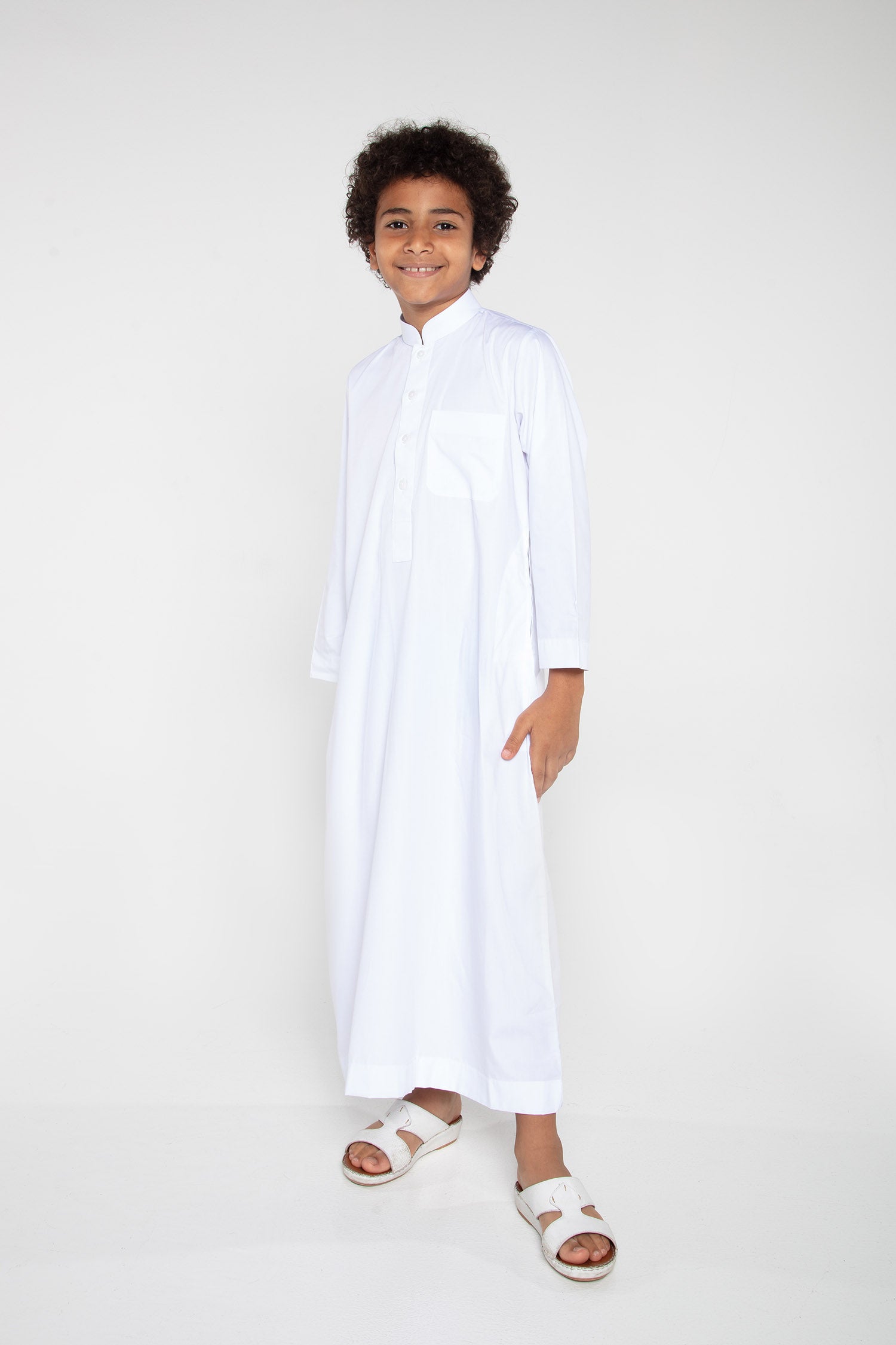 Haramain Style Soft Collar for Kids - Comfortable Islamic Prayer Outfit - Perfect for Eid, Mosque, and Daily Prayers
