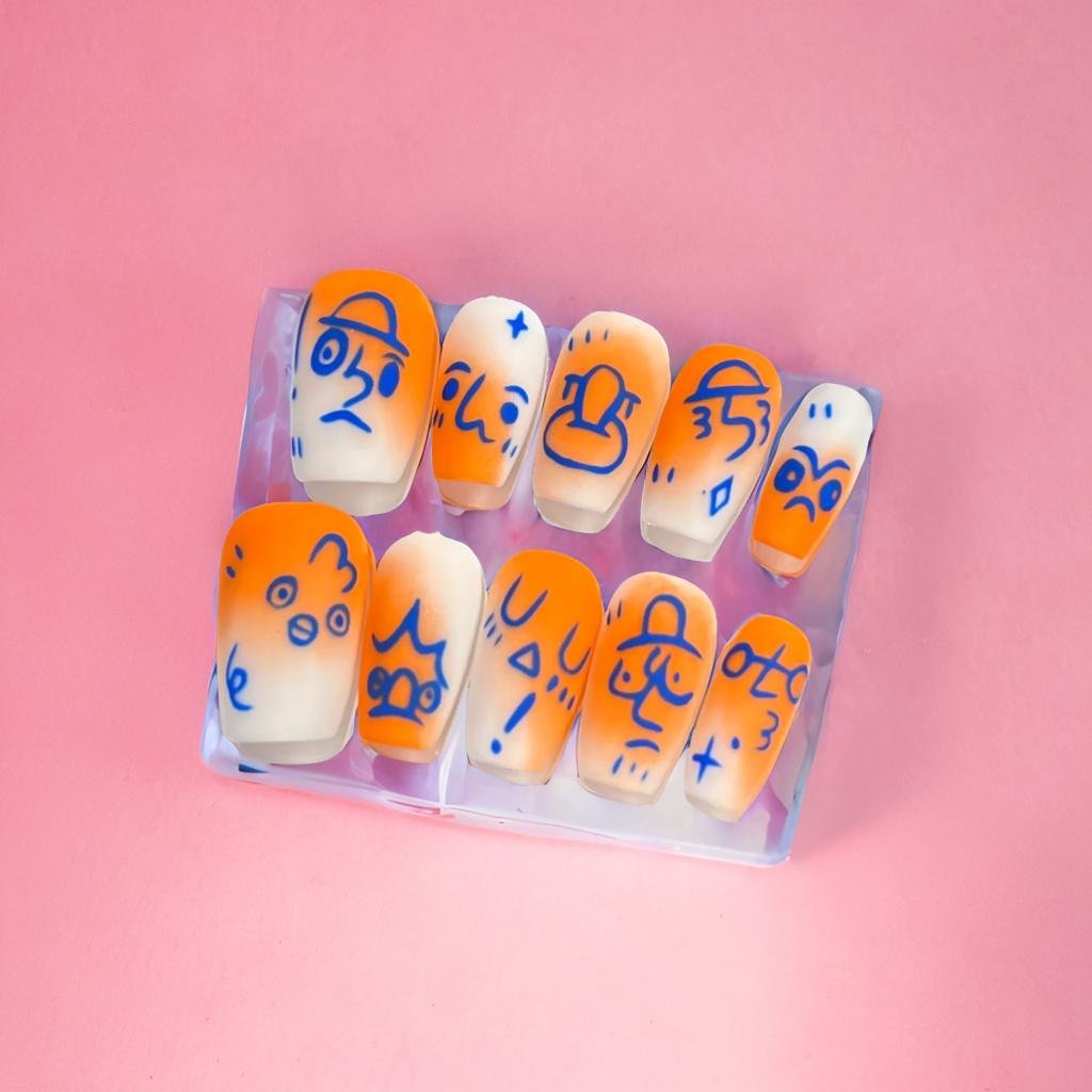Hand Painted Press on Nails - Natural Floral Designs for Everyday Wear | Perfect for Weddings, Parties & Special Occasions