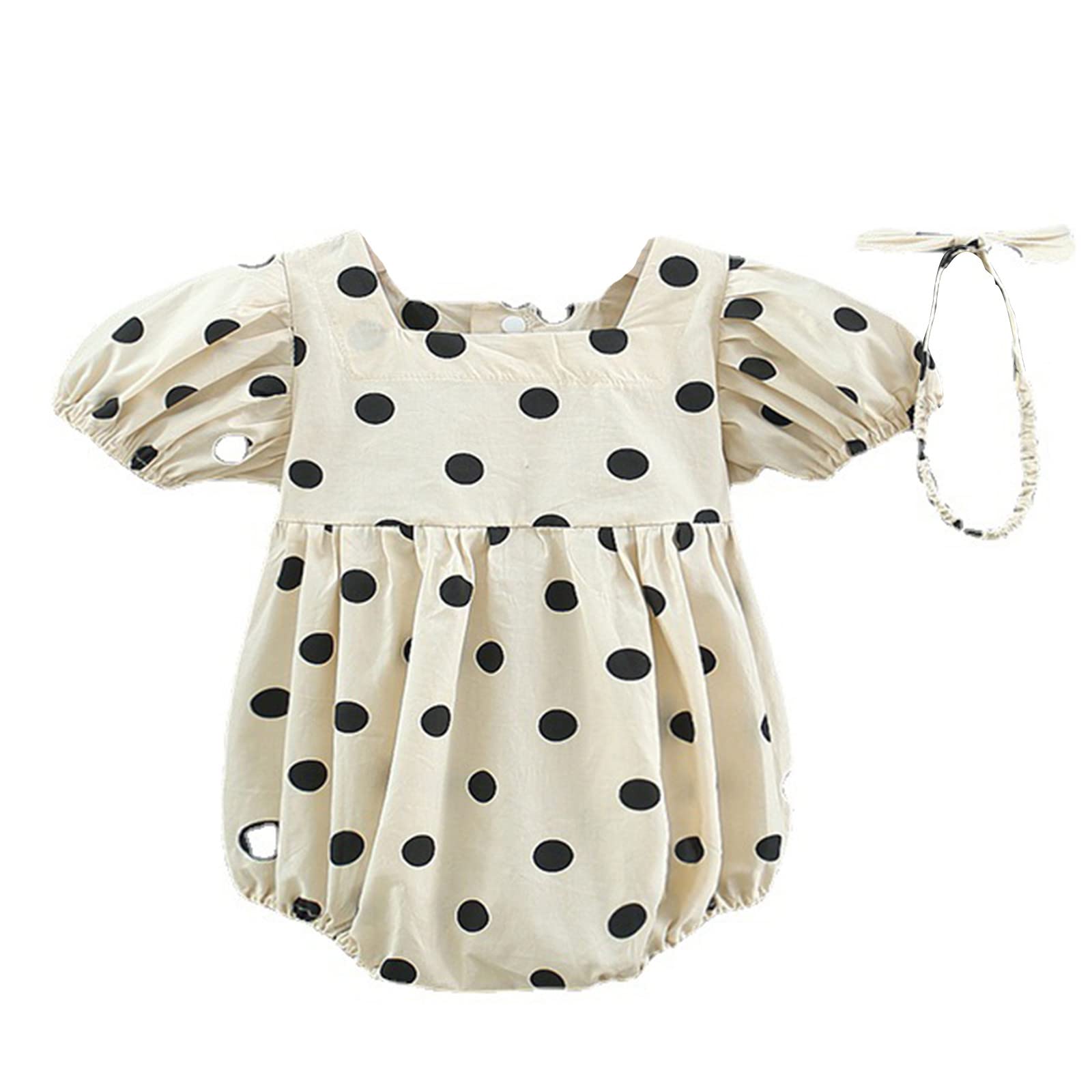 Sikye Baby Unisex Cotton Sleeveless Bodysuit - Soft Toddler Romper with Polka Dot & Ruffled Backless Design for Girls & Boys - Perfect for Summer Playdates, Beach Outings & Photo Shoots