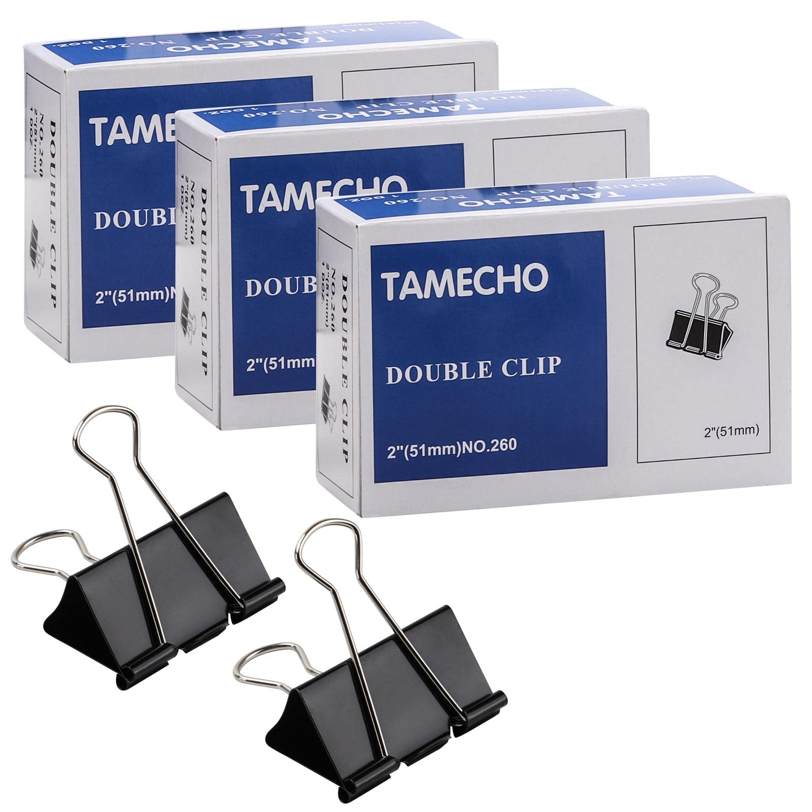 60Pcs Large Binder Clips 2 Inch - Heavy Duty Black Paper Clamps for Office Documents, School Projects, Organizing Files & Wall Art Displays
