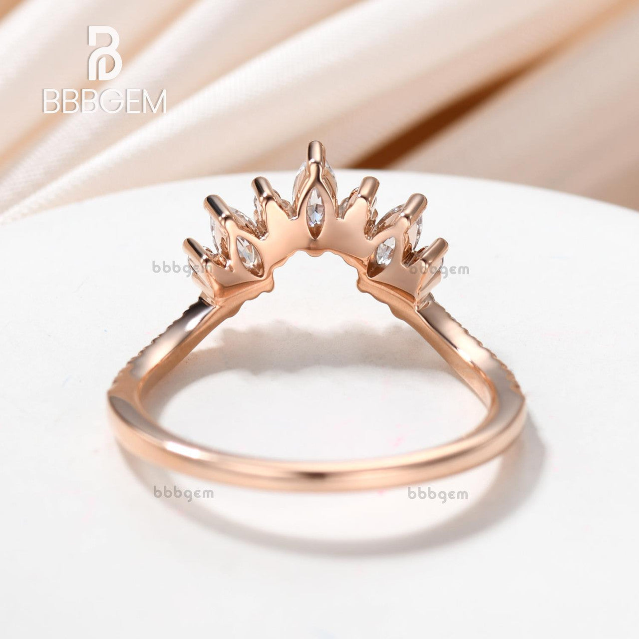 Vintage Marquise & Round Cut Moissanite Wedding Band Set - Elegant Matching Rings for Bridal Jewelry, Anniversary Gifts & Special Occasions