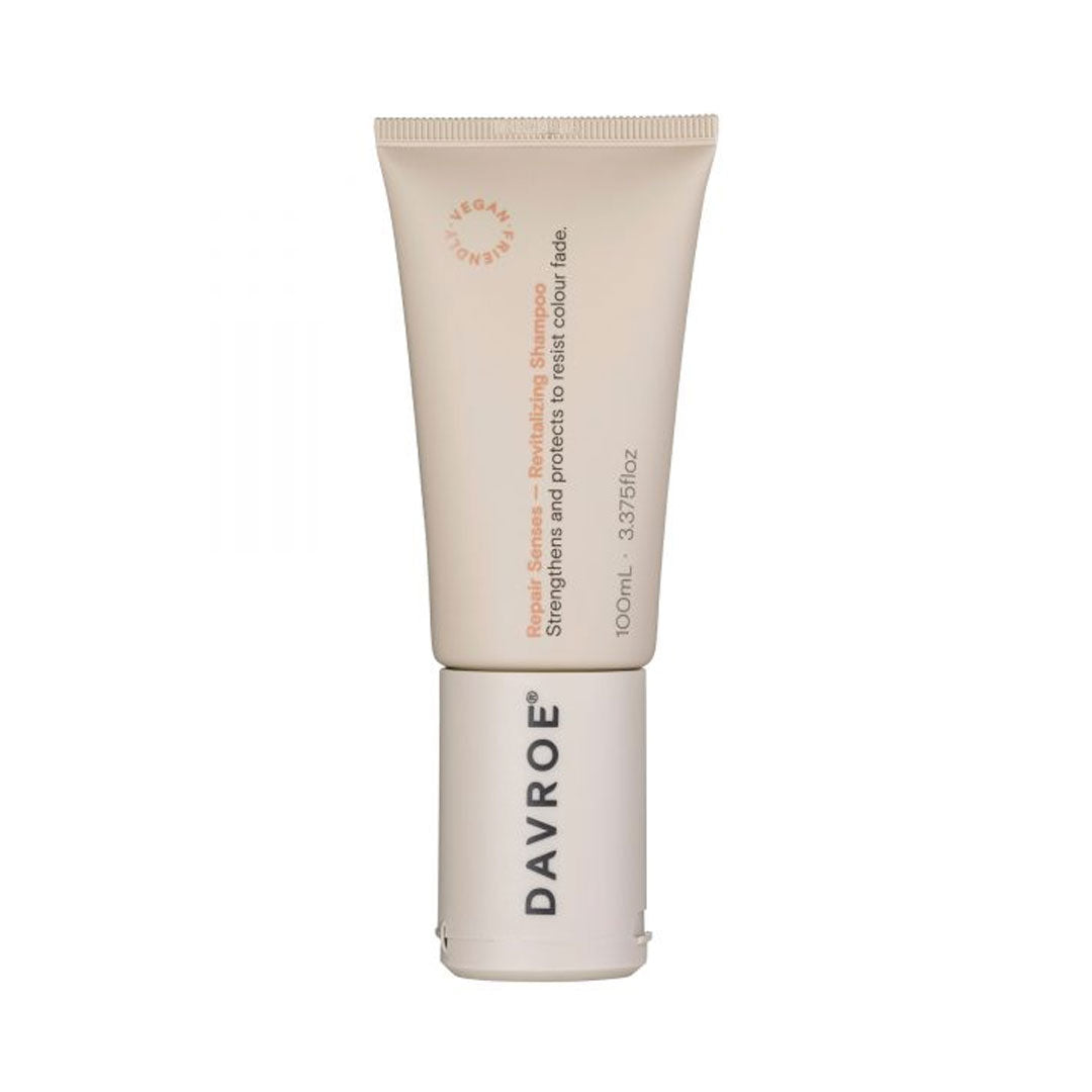 Davroe Repair Senses Revitalizing Shampoo for Damaged Hair - Travel Size 100ml - Perfect for On-the-Go Hair Care & Gym Bag Essentials