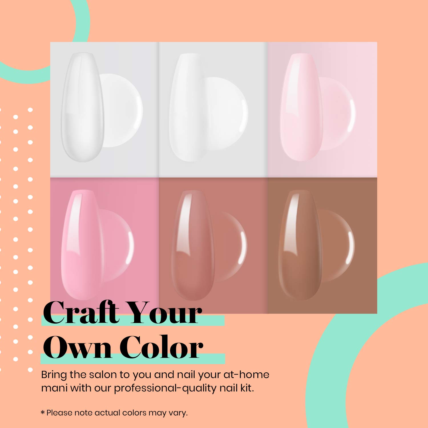Beetles 6PCS Poly Nail Gel Kit with Nail Drill - French Manicure & Nail Extension for Professionals
