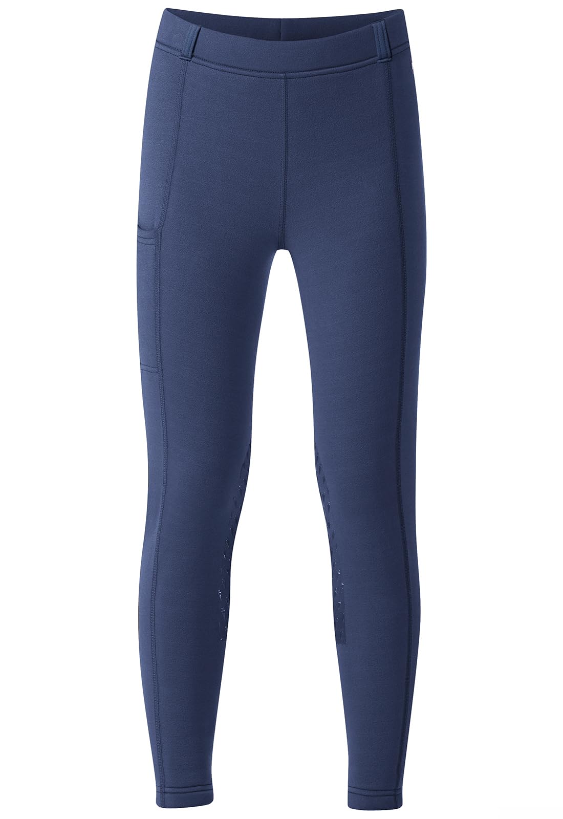 Kerrits Kids Power Stretch Fleece Knee Patch Winter Horse Riding Tights - Warm Polartec Equestrian Leggings with Pocket for Girls & Boys | Perfect for Cold Weather Riding Lessons, Horse Shows & Stable Activities