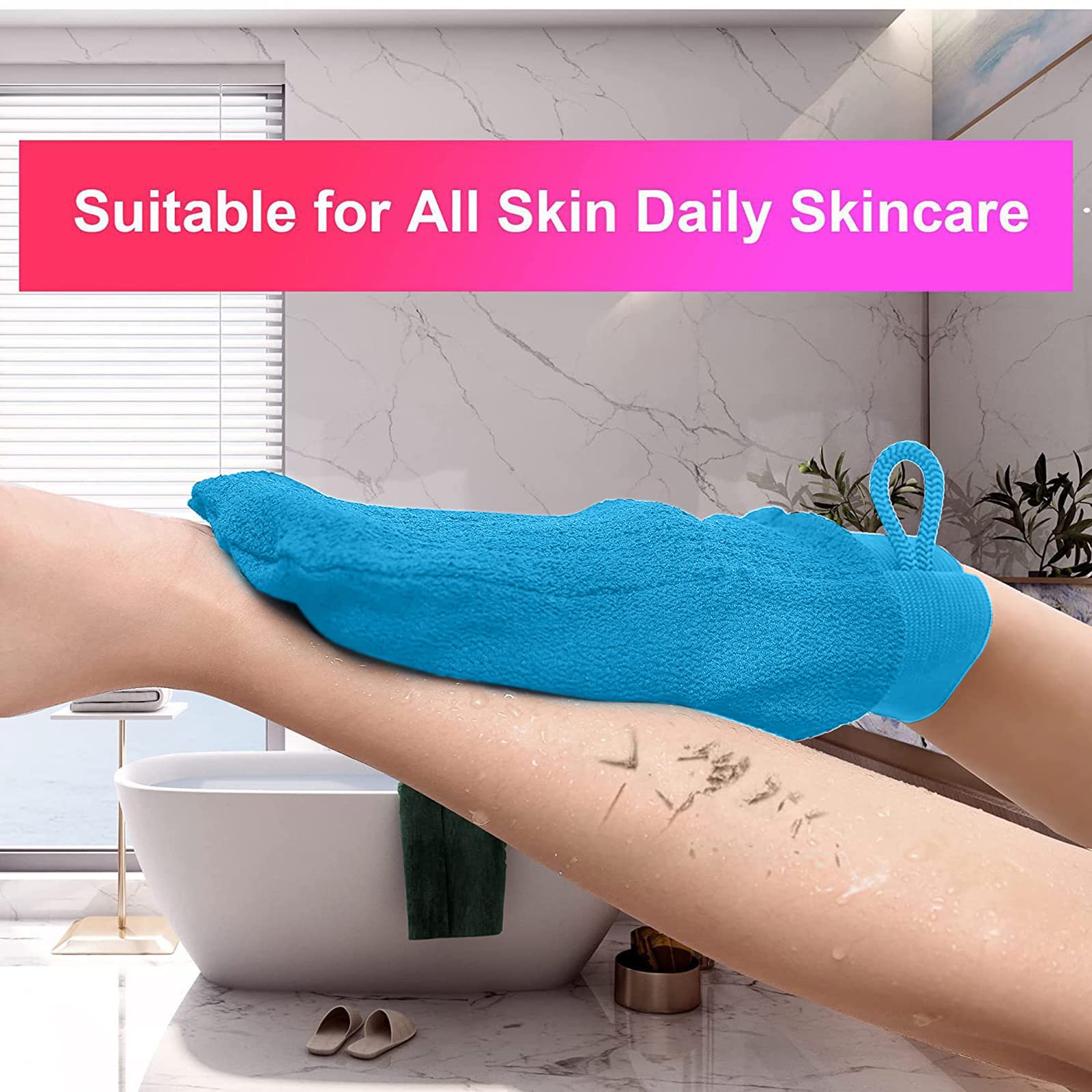 Premium Moroccan Kessa Exfoliating Gloves - Body Scrub Mitt for Smooth Skin, Washable & Reusable - Perfect for At-Home Spa, Shower & Bath Skincare Routine