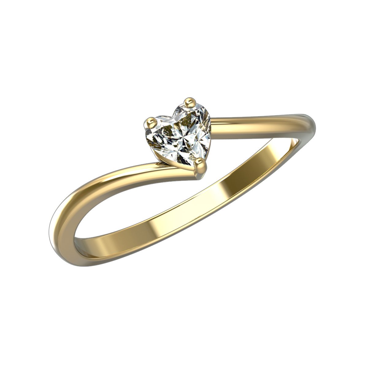 14K Gold Heart Shaped Solitaire Diamond Engagement Ring for Women - 0.35 Ct TCW, Perfect for Proposals, Anniversaries & Romantic Occasions