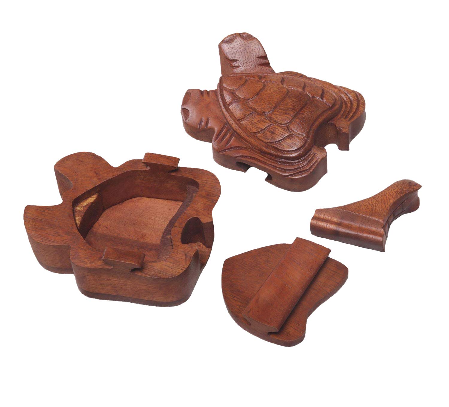 Handcrafted OMA Wooden Turtle-Shaped Jewelry Box with Secret Compartment - Decorative Trinket Storage for Necklaces, Rings & Keepsakes - Perfect for Home Decor, Gift Giving & Organizing Valuables