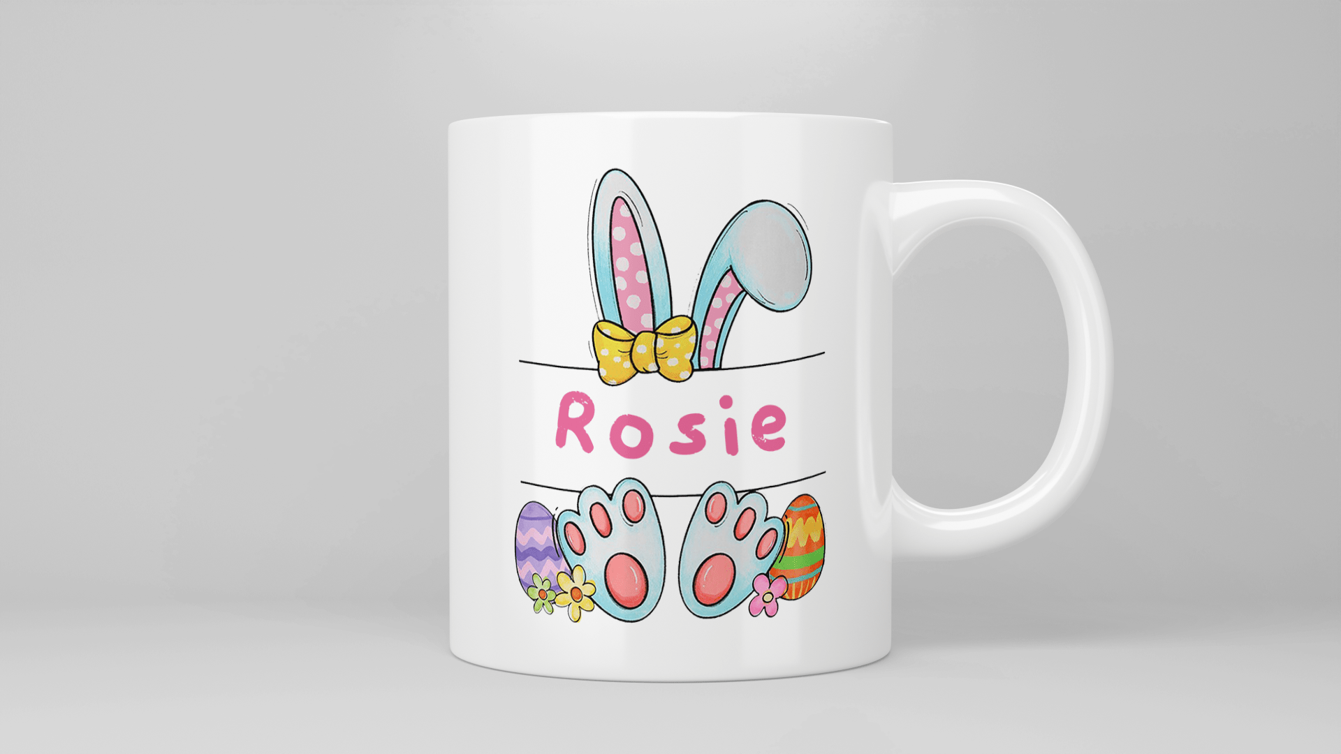 Personalized Easter Bunny Mug - Custom Name Ceramic Coffee Cup for Easter Gifts, Holiday Decor & Spring Tea Time
