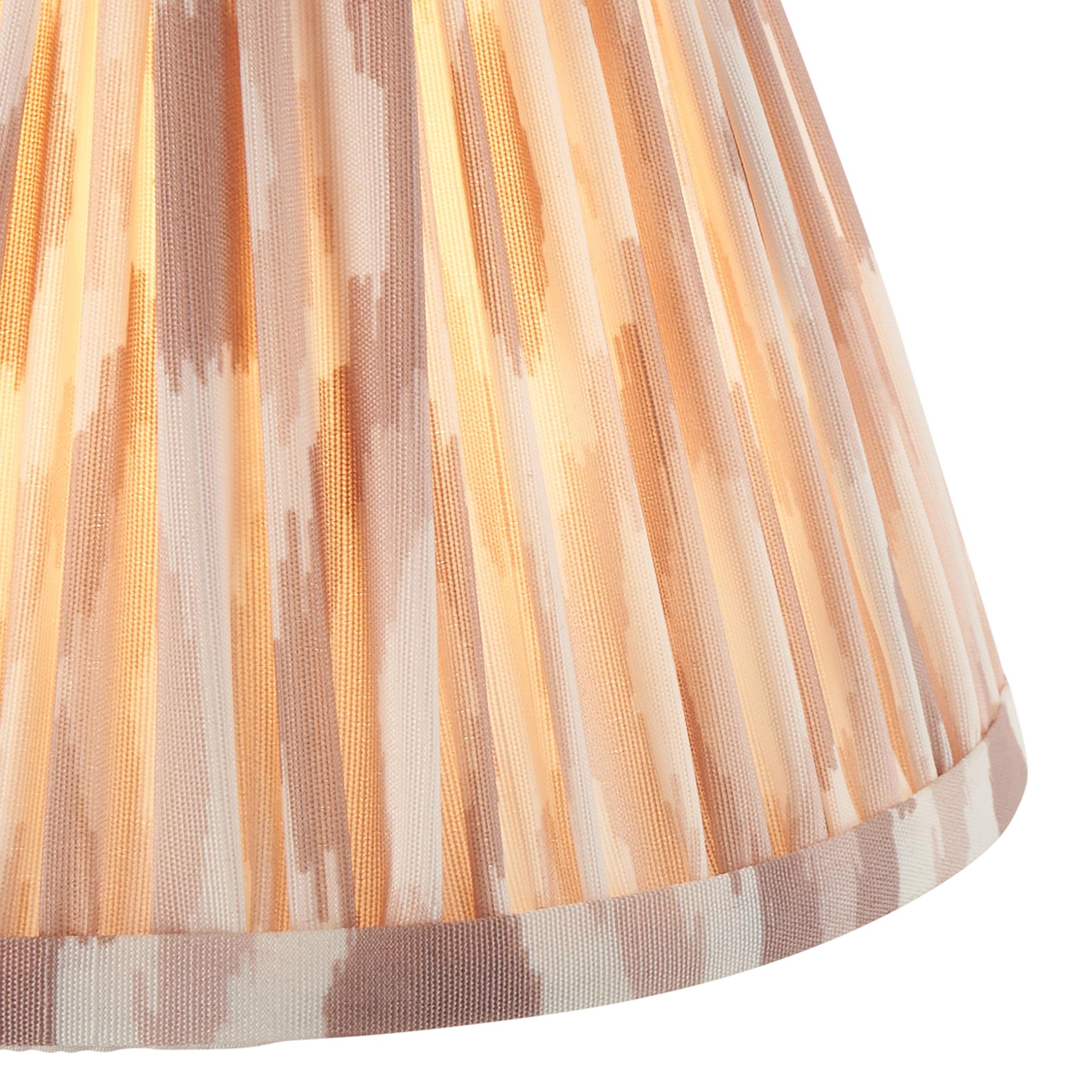 Dome Fold Brass Wall Light with Ikat 16cm Neutral Shade - Vintage Style Sconce for Bedroom, Living Room & Hallway Lighting