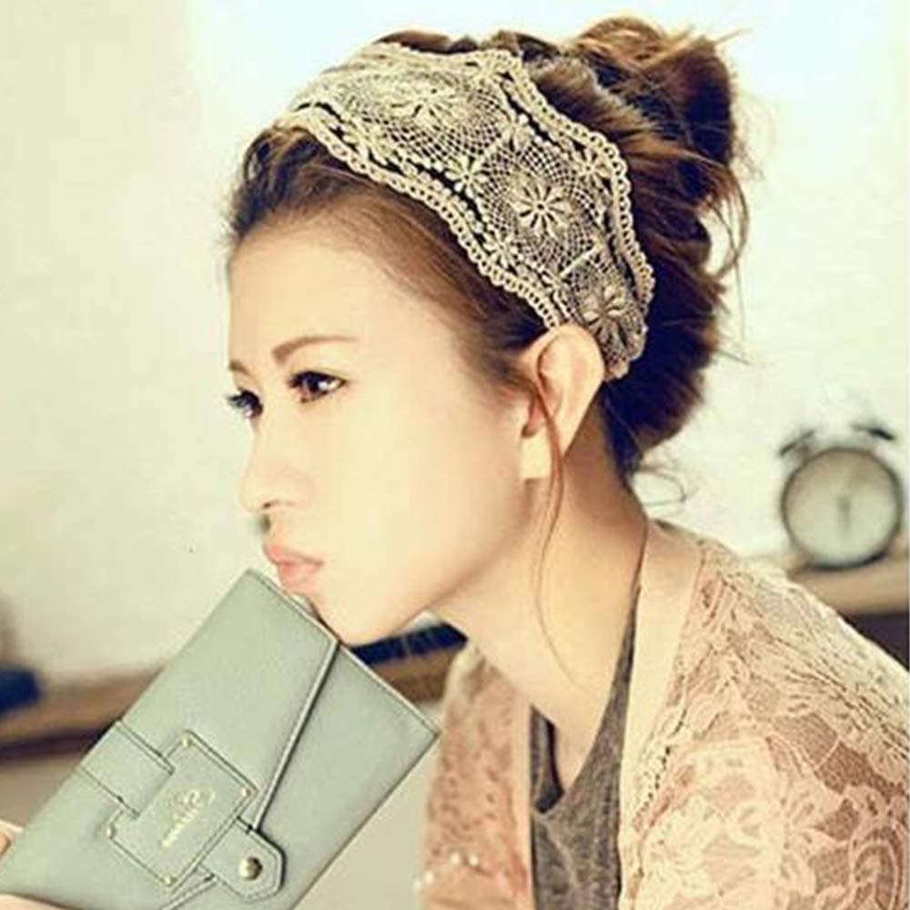 Gnognauq 7-Piece Lace Headbands for Women & Girls - Wide Soft Elegant Hair Bands, Fashion Turban Headwraps - Perfect for Weddings, Parties & Everyday Styling