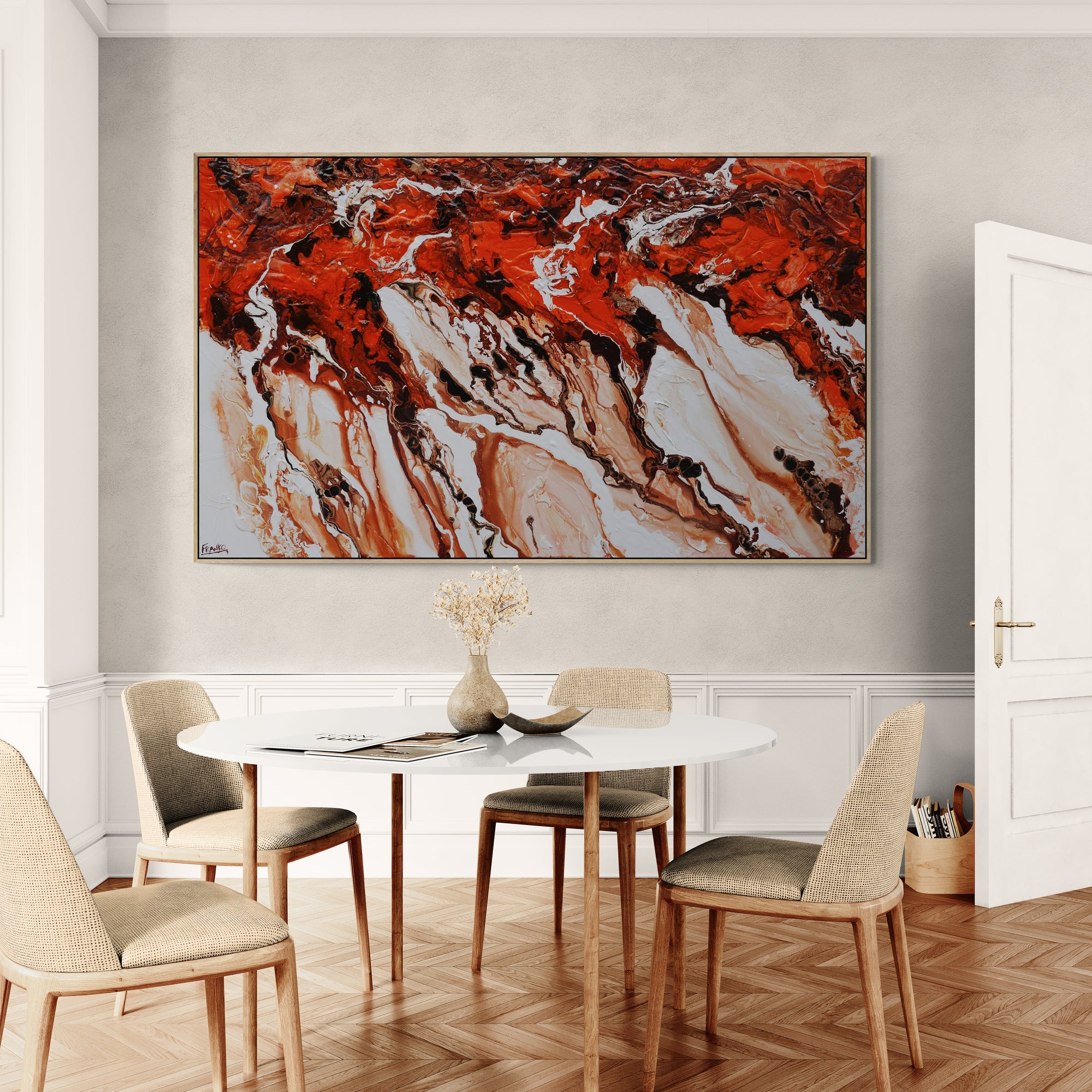 Jupiter Rising 200x120cm Textured Abstract Canvas Art Wall Decor - Modern Large Painting for Living Room, Bedroom & Office Spaces