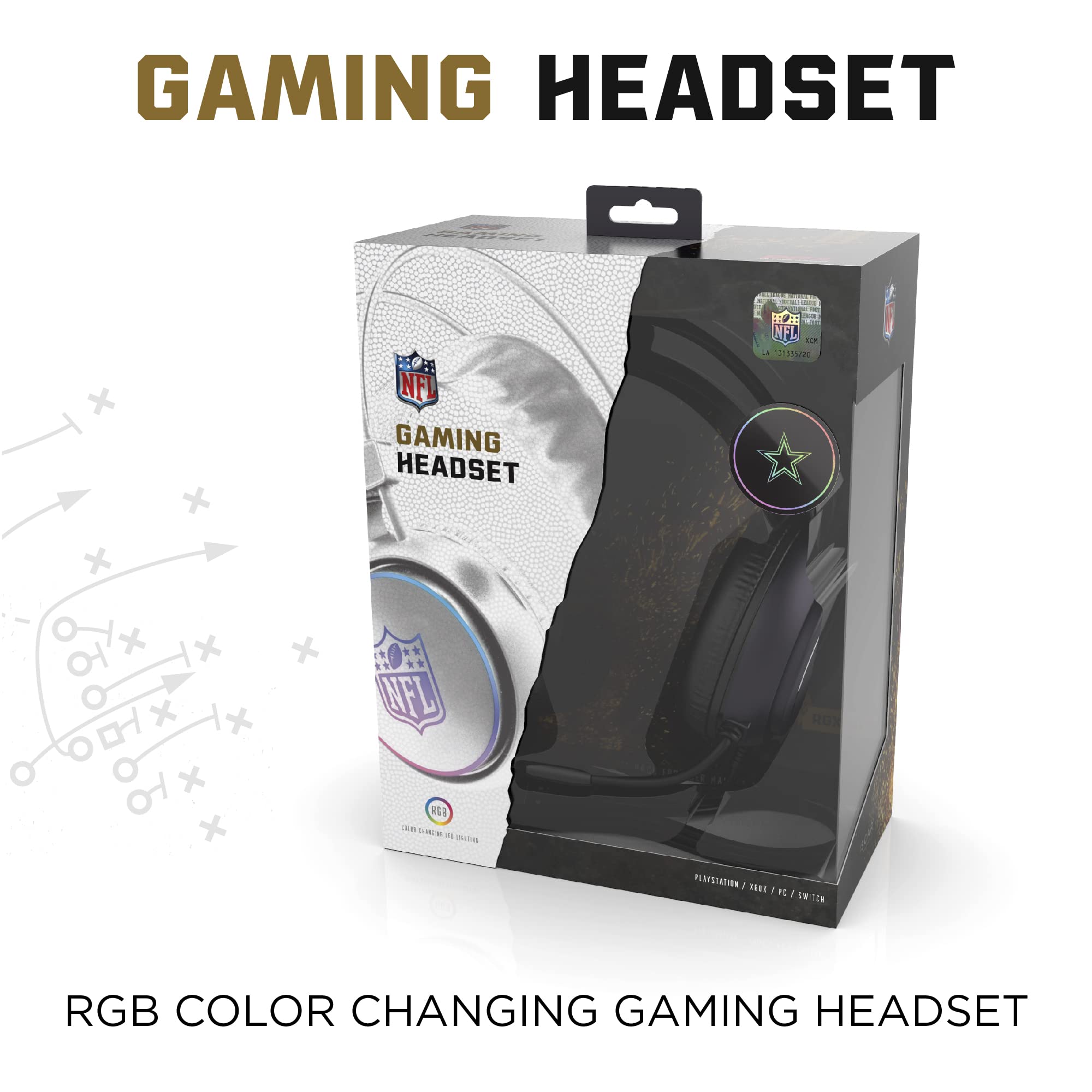 SOAR NFL Wired Gaming Headset with Noise Cancelling Mic - Official Licensed Team Colors Headphones for PC, PS4, Xbox - Perfect for Football Gaming, Live Streaming & Esports Tournaments