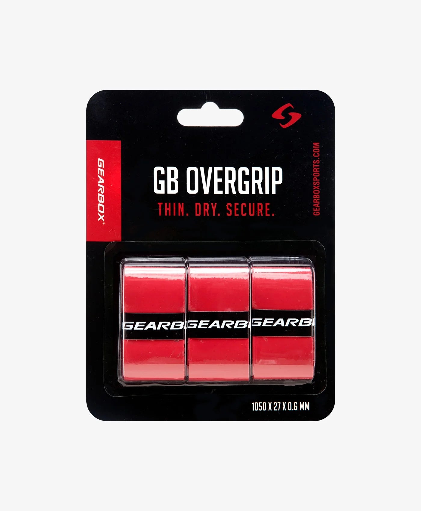 Premium Gearbox Overwrap Grip - 3 Pack (Red) | Non-Slip Tennis & Badminton Racket Handle Grip | Improves Comfort & Control for Sports Enthusiasts