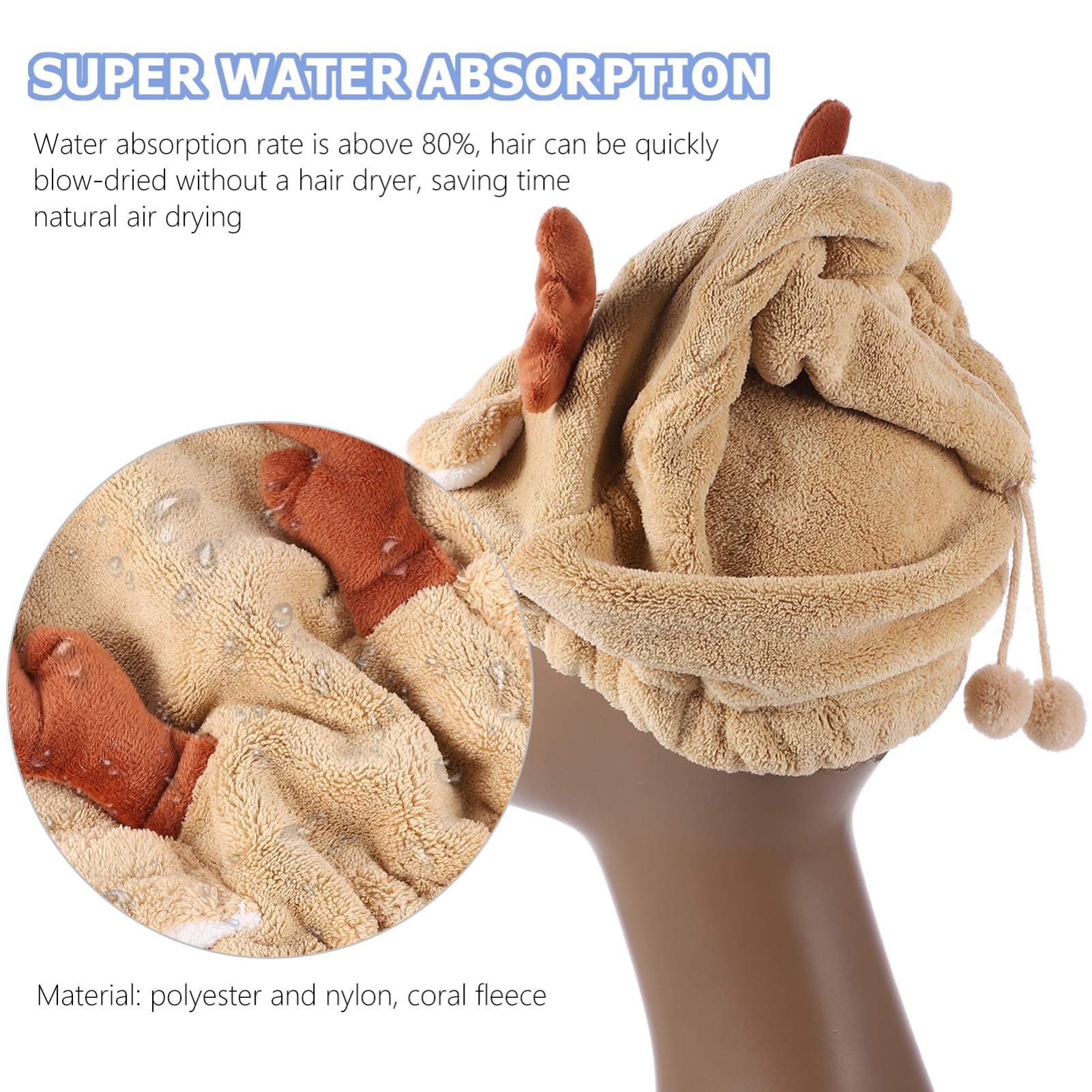 Beaupretty 2 Pack Thick Soft Hair Towel Wrap for Women & Girls - Super Absorbent Microfiber Hair Turban for Quick Drying Wet Hair - Perfect for Shower, Bath, Salon & Travel Use
