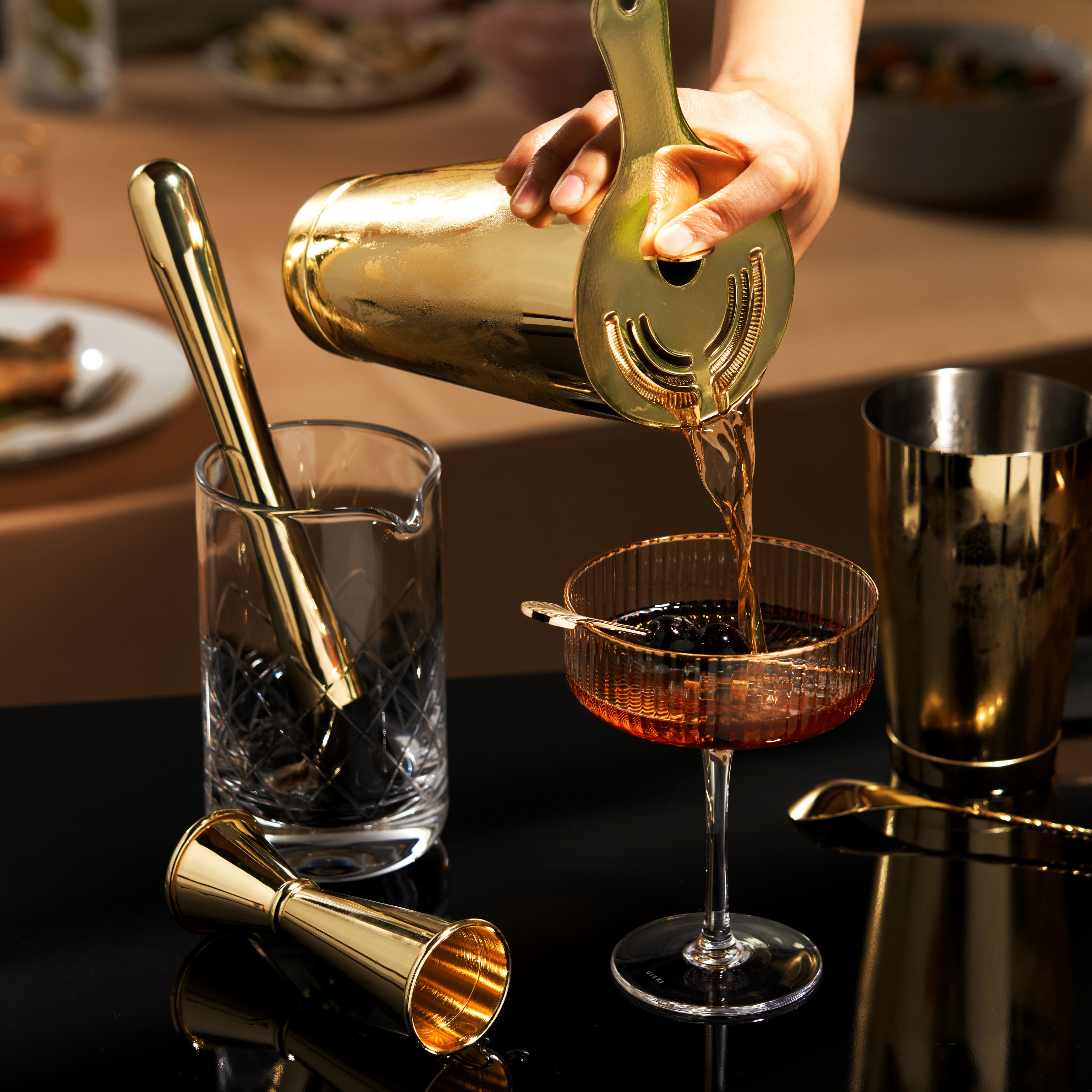 7-Piece Belmont Barware Set - Cocktail Shaker, Jigger, Strainer & More - Perfect for Home Bars, Parties & Mixology Enthusiasts