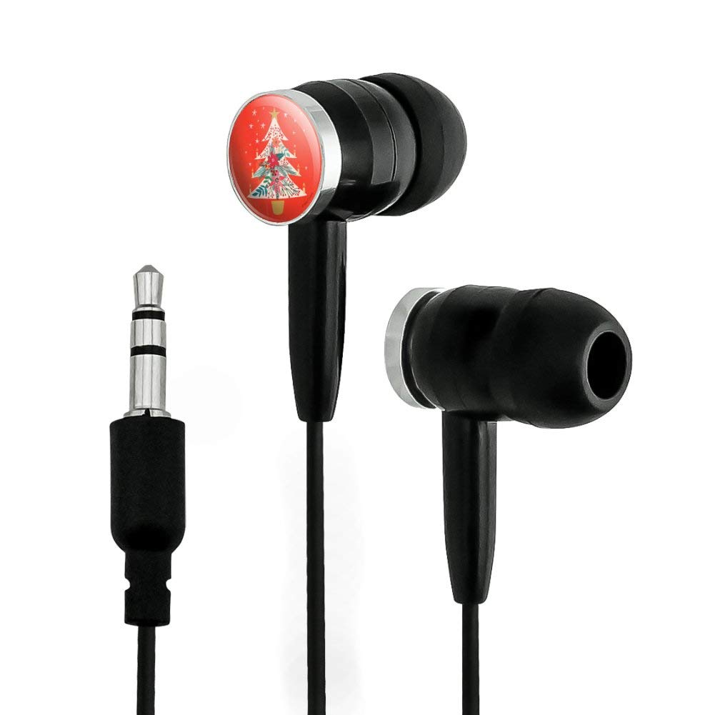 Christmas Tree with Candles Novelty In-Ear Headphones - Festive Holiday Earbuds for Music & Gifts | Perfect for Xmas Parties, Office Decor & Stocking Stuffers