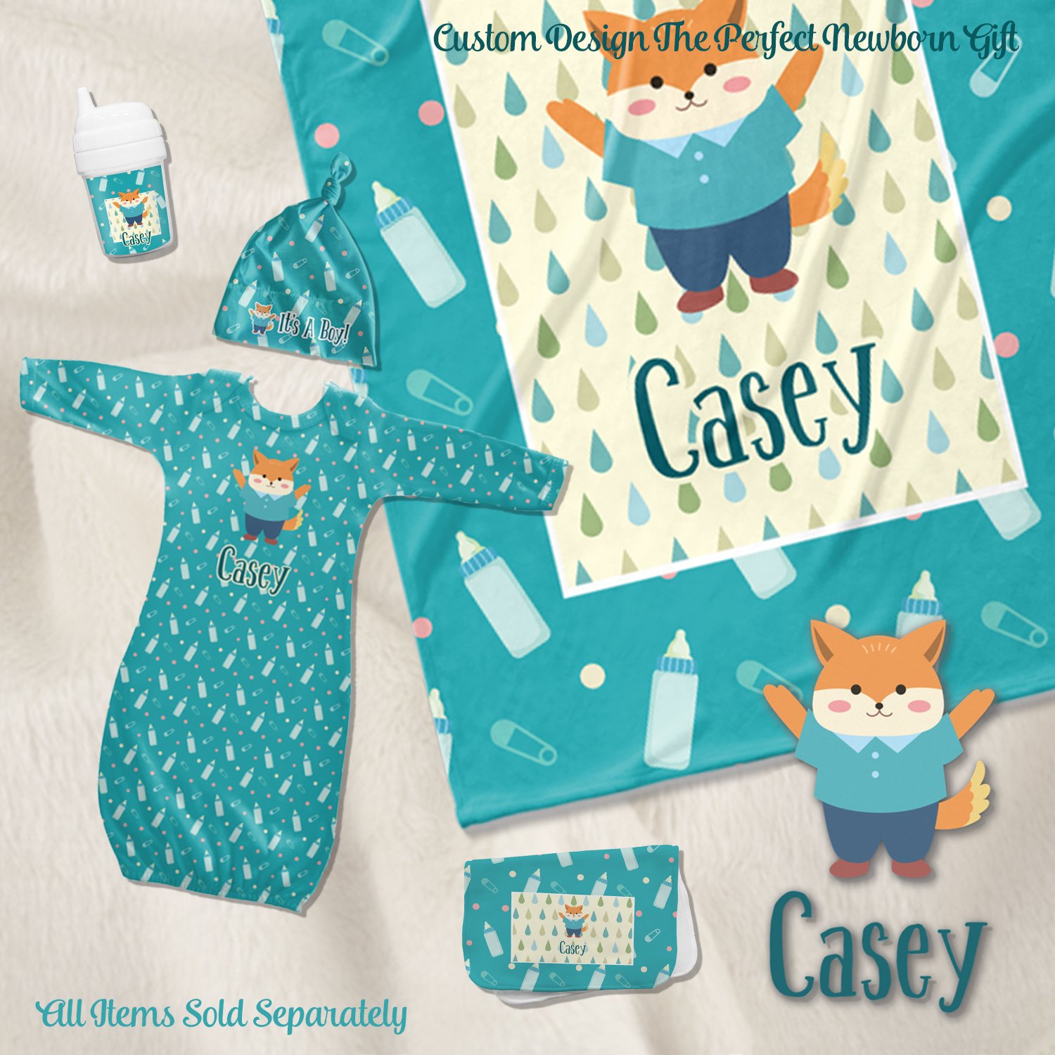 Personalized Boys Space Burp Cloth - Fleece with Name for Baby Shower