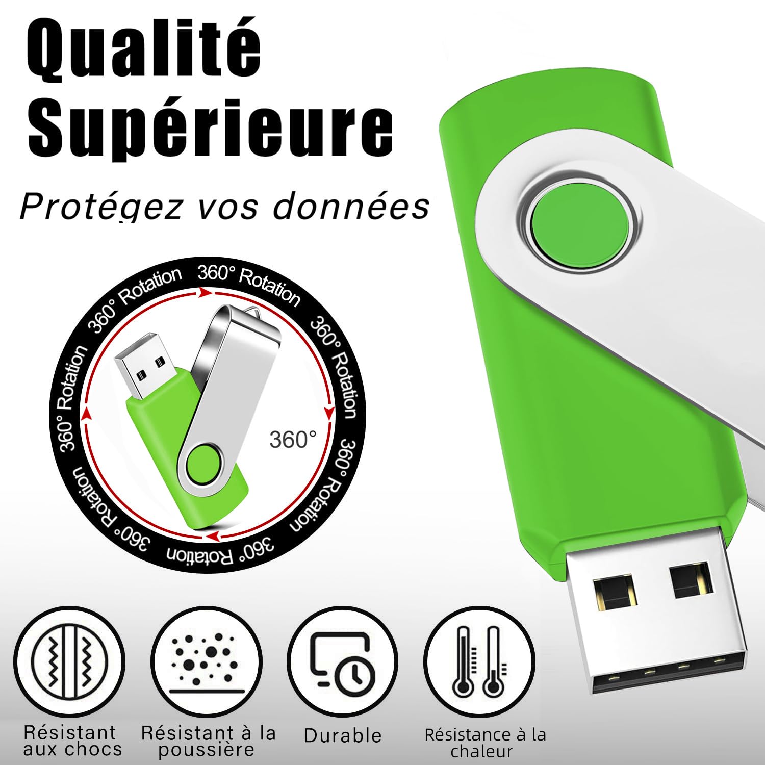 32GB USB Flash Drive 10 Pack - EASTBULL 2.0 Swivel Thumb Drive Memory Stick with Lanyards for Data Storage, File Transfer - Perfect for Office, School, Business & Backup Use