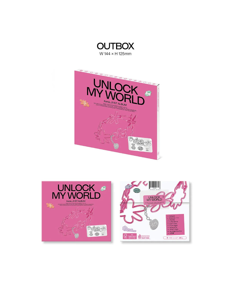 fromis_9 UNLOCK MY WORLD 1st Album Compact Version - K-Pop Music CD (9 Random Versions) | Perfect for K-Pop Collectors & Gift for Fans