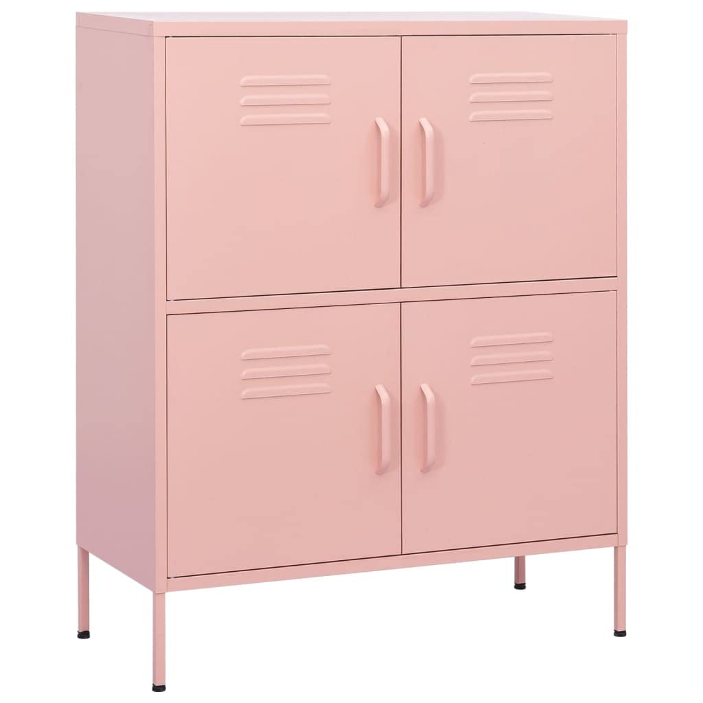 FAMIROSA 4-Door Steel Storage Cabinet with Adjustable Shelves - 31.5