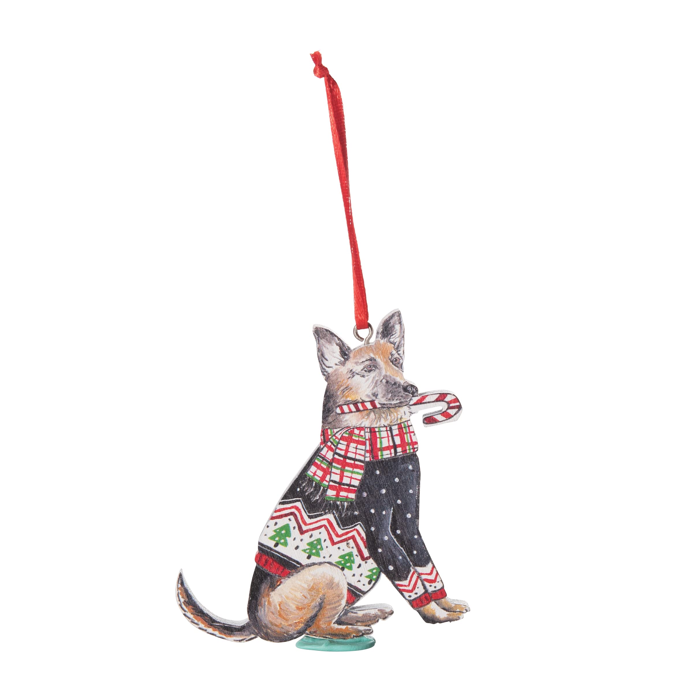 Gallerie II Candy Cane Dog Christmas Ornament - Red Holiday Decoration for Tree, Gift & Home Decor