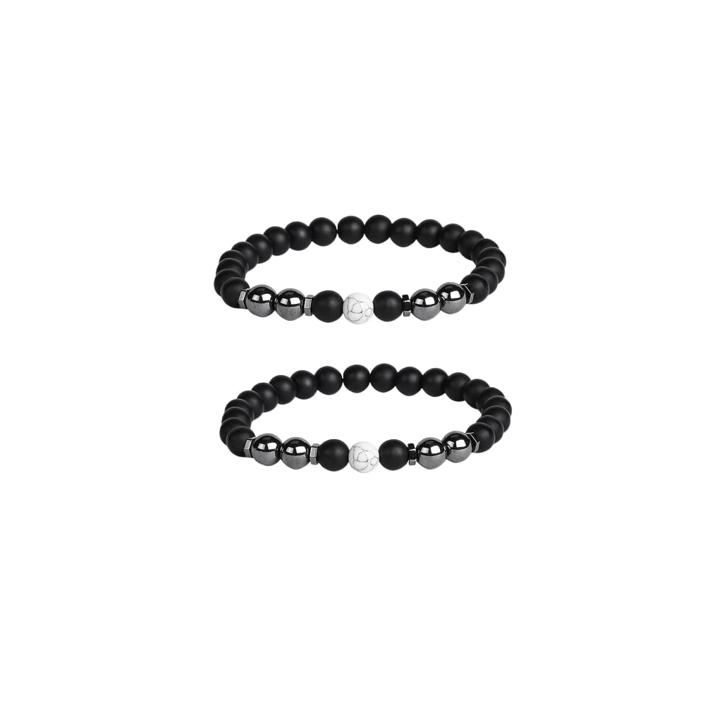 2/4 PCS Black Obsidian Anklet & Bracelet Set - Anti-Swelling, Lymphatic Drainage, Anti-Anxiety Magnetic Therapy Jewelry for Women & Men - Perfect Gift for Stress Relief & Wellness (Yoga, Meditation, Daily Wear)