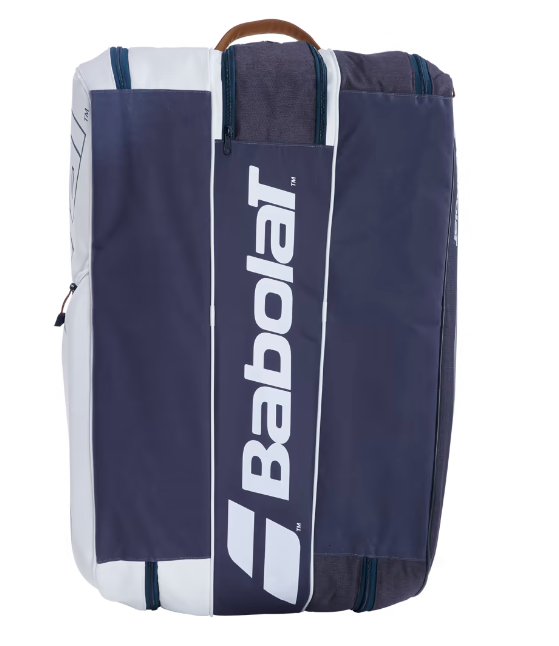 Babolat RH X12 Pure Wimbledon Tennis Racket Bag - 12 Rackets Capacity, White & Grey - Perfect for Tennis Tournaments & Club Storage