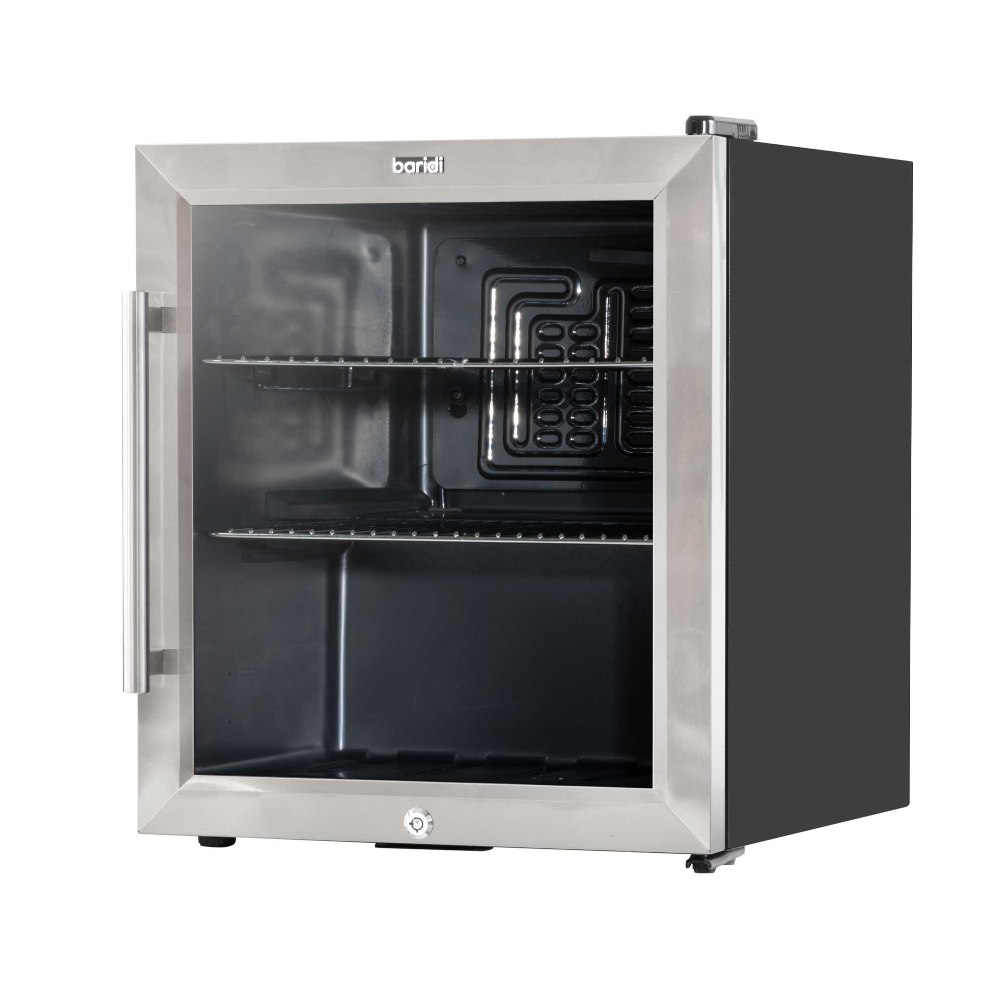 Baridi 50L Mini Fridge for Drinks & Wine - Compact Beverage Cooler with LED Light & Stainless Steel Design - Perfect for Home, Office, Dorm, or Bar Use - Model DH75
