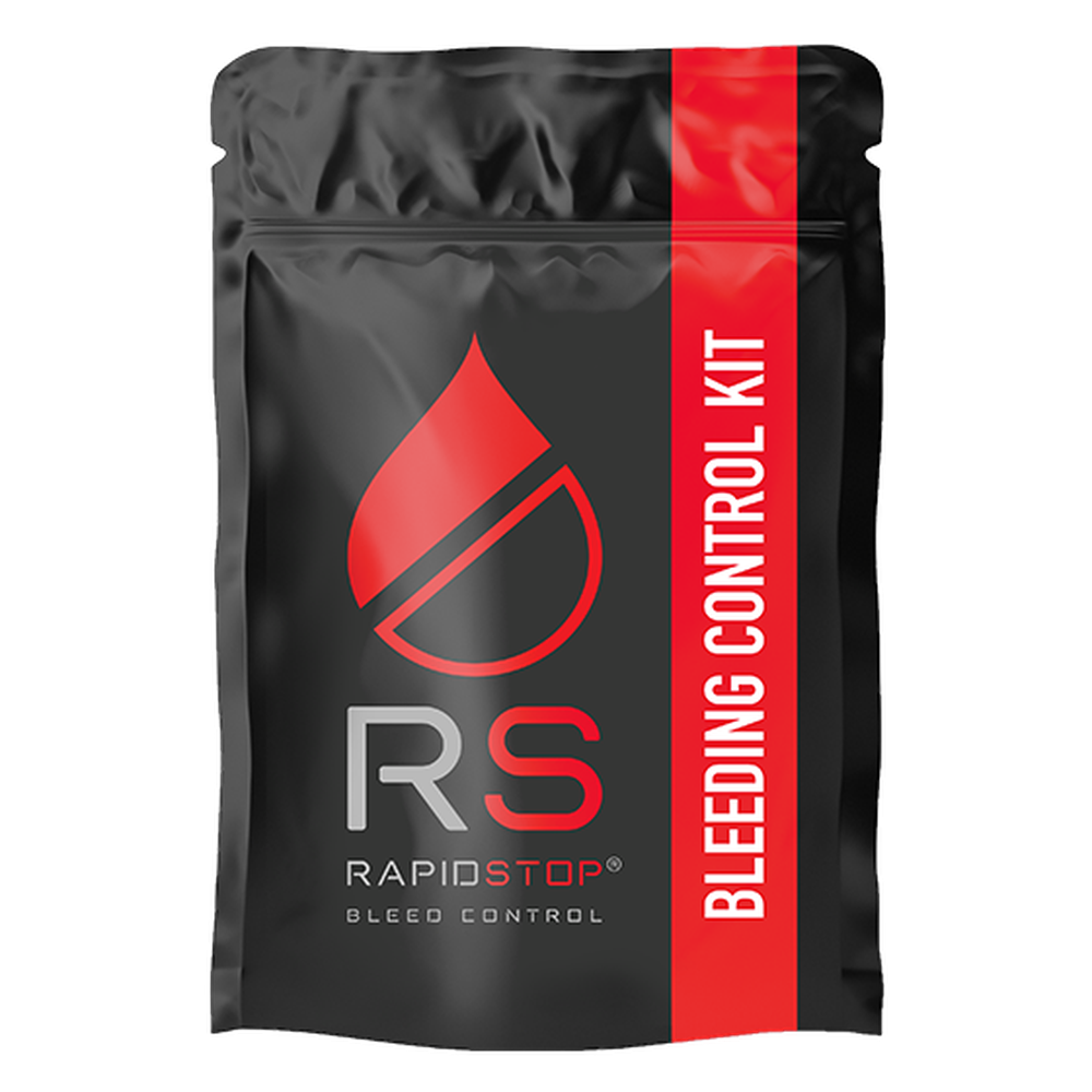 RAPIDSTOP Bleeding Control Kit - Medium Size with Plastic Pouch for First Aid, Emergency Trauma & Wound Care - Perfect for Home, Car, Workplace & Outdoor Safety