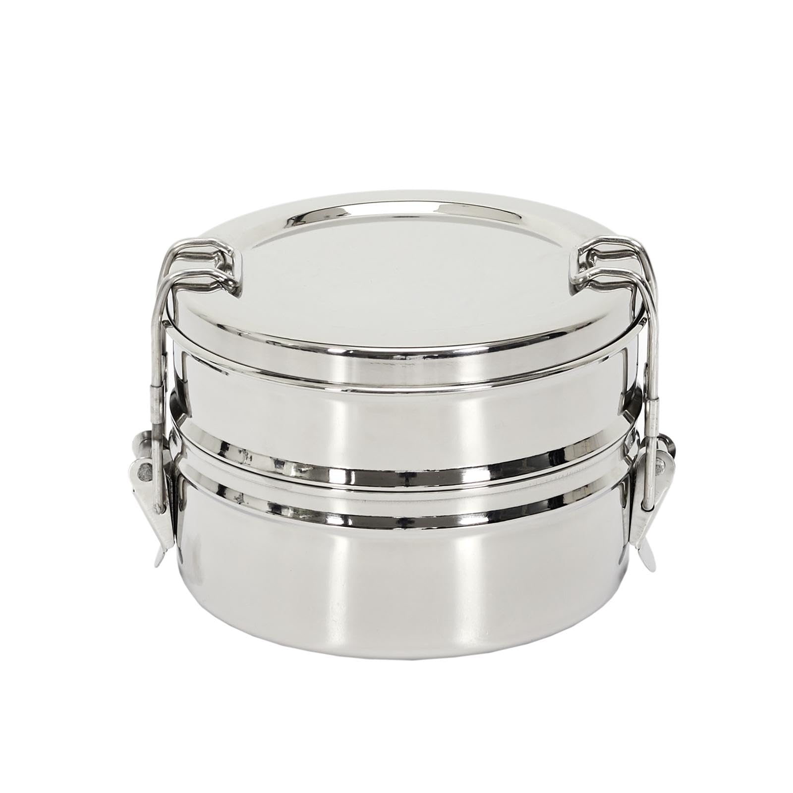 Stainless Steel Round Lunch Box 1400ml - Le Studio 41-1K-425 Insulated Food Container for Office, School & Picnics | Silver Color | BPA Free Meal Prep Container