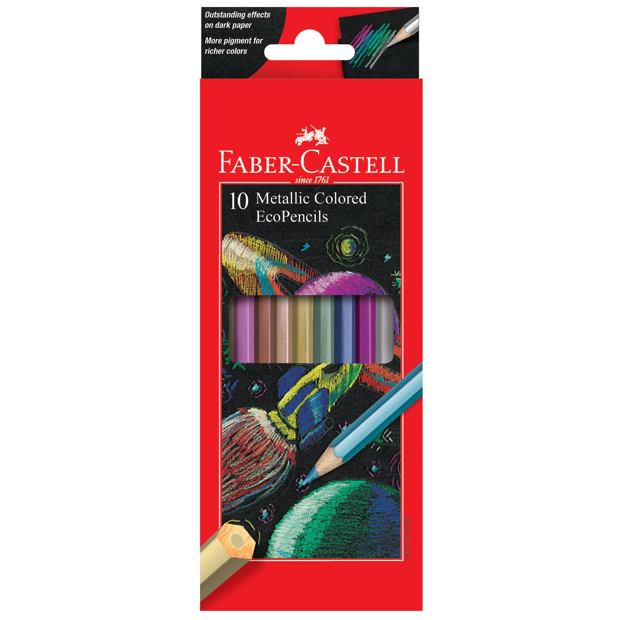 10 Pack Metallic Colored Eco-Friendly Pencils - Premium Quality #120410GE for School, Office & Art Projects