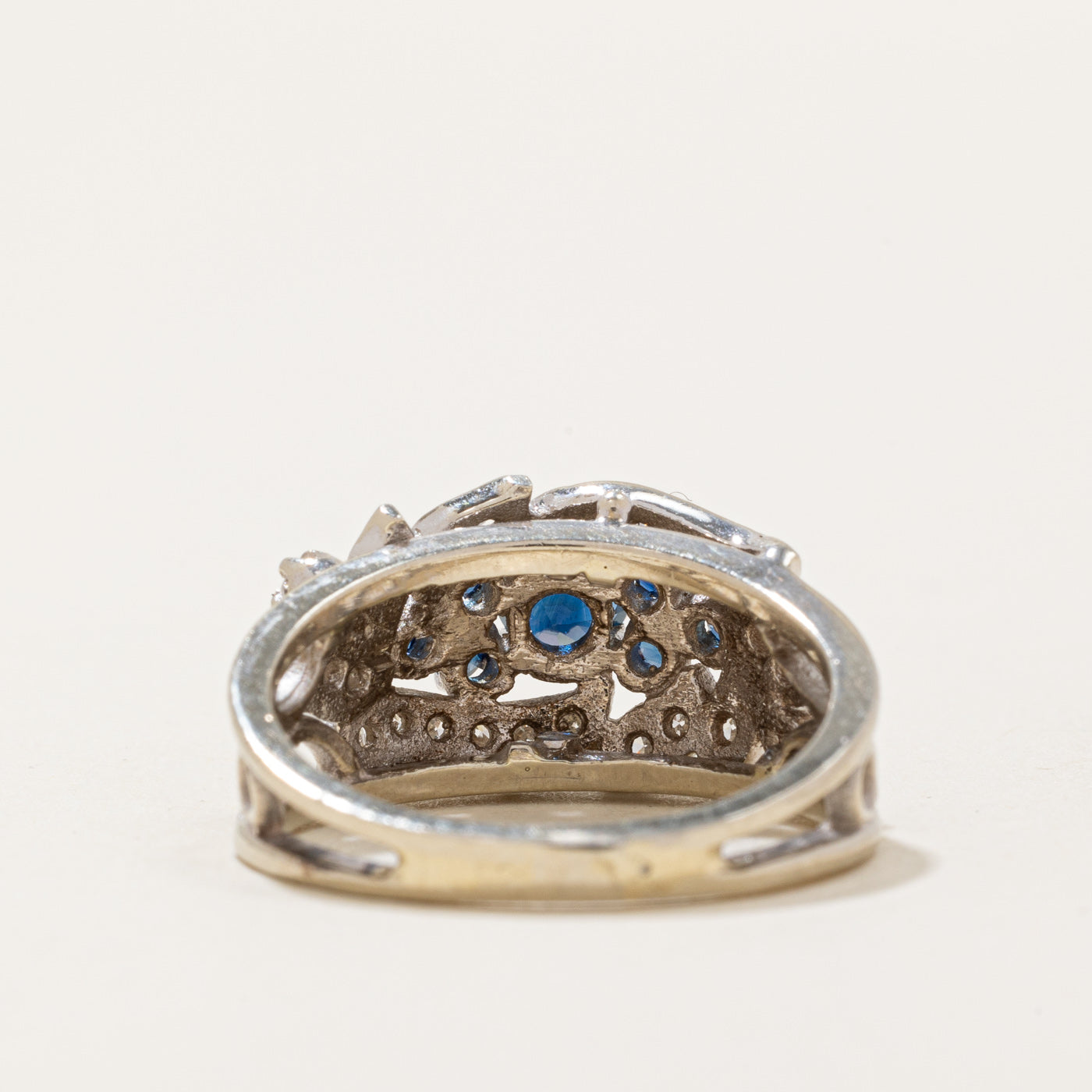 Exquisite 0.60ctw Sapphire & Diamond Cocktail Ring - 0.12ctw Diamonds - Size 6.5 - Elegant Jewelry for Evening Parties & Special Occasions