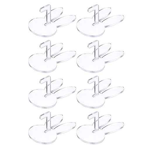 Beaupretty 8Pcs Clear Acrylic Nail Art Practice Stands - False Nail Display Holders & Manicure Tools for Home Salon, Nail Tips & Crystal Holders - Perfect for DIY Nail Art Practice & Professional Nail Technician Training (Transparent Rabbit Design)