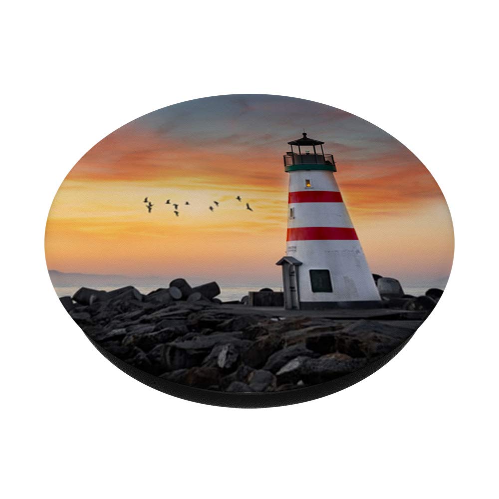 Lighthouse PopSockets PopGrip - Interchangeable Phone Grip for iPhone, Samsung & Tablets | Secure Hold for Texting, Gaming & Photography | Perfect for Commuting, Travel & Everyday Use