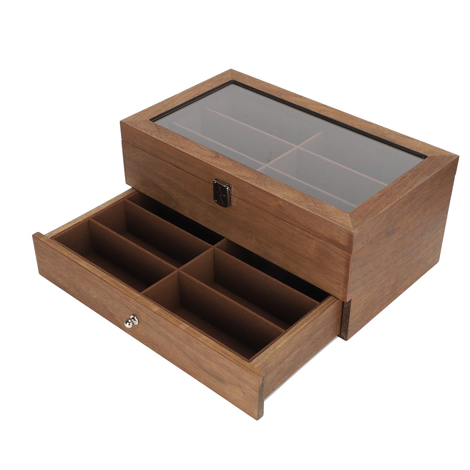 Yencoly Wooden Glasses Display Case - Corrosion Resistant for Home & Office