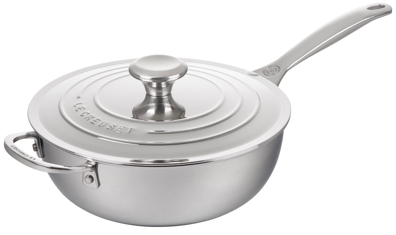 3.5 Quart Nonstick Saucier Pan with Lid - Perfect for Sauces, Soups, and Stews - Ideal for Home Cooking and Professional Kitchens