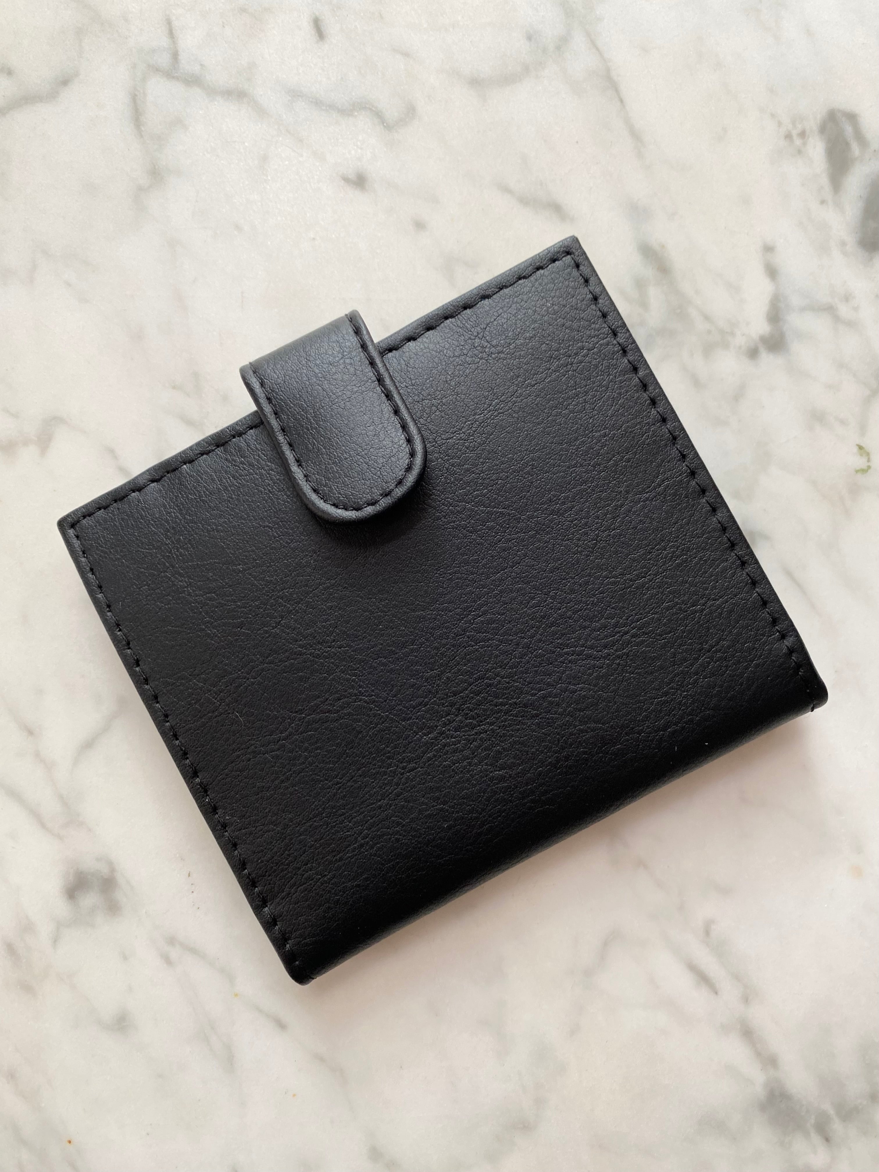 Novacas Black Lilas Wallet for Women - Slim RFID Blocking Leather Bifold Wallet - Perfect for Everyday Use, Travel, and Gift Giving