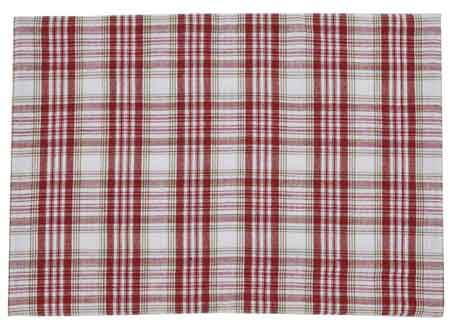Festive Holiday Kisses Red and Green Plaid Placemats Set of 4 - Christmas Table Decor for Dining Room, Kitchen, and Party Settings