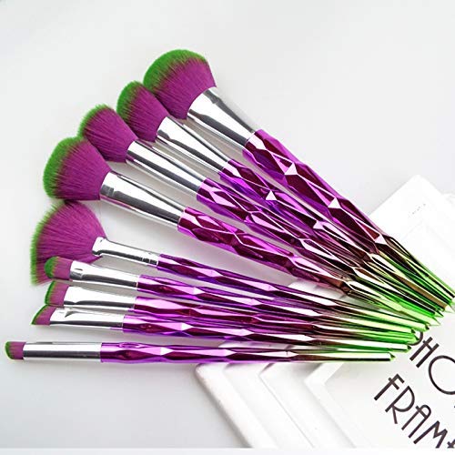 STUNHUB 9-Piece Rainbow Makeup Brush Set - Premium Synthetic Foundation, Powder, Concealer & Eyeshadow Brushes - Professional Cosmetic Makeup Tools Kit for Women & Teens - Perfect for Daily Makeup & Professional Beauty Looks