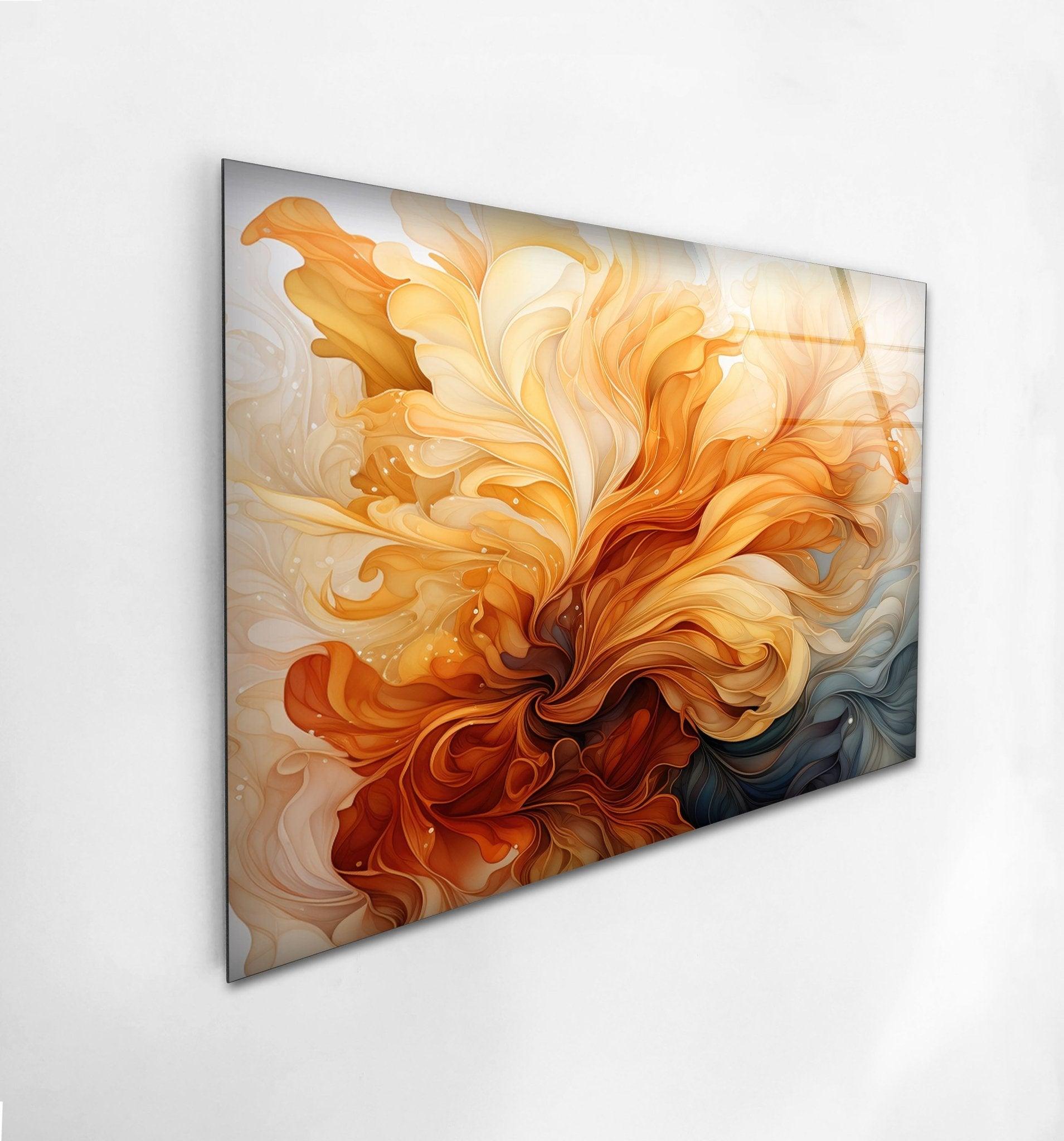 Abstract Love Glass Wall Art - Modern Home Decor for Living Room, Bedroom & Office - Handmade Glass Artwork for Gifts & Interior Design