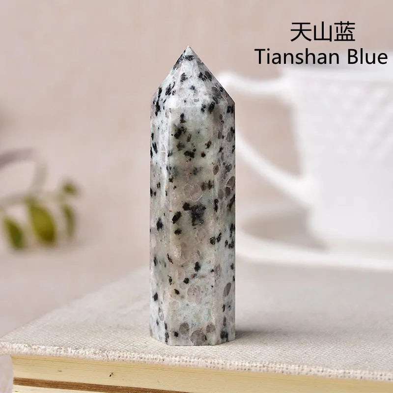 Natural Green Moss Agate Crystal Point - 60-70mm Transparent Quartz Stone for Home Decor, Feng Shui, Jewelry Making & Healing Meditation (1PC)