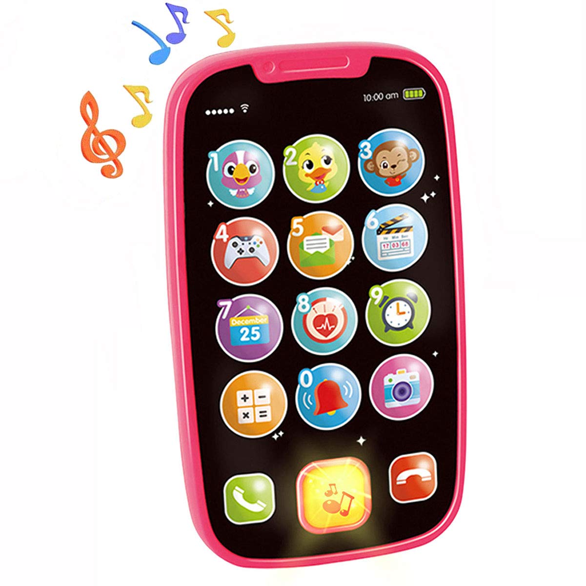 HOLA Educational Toy Phone for 1 Year Old Girls - 15 Interactive Functions, Learning & Development Baby Toys 12-18 Months, Toddler Girl Gift (Pink) | Perfect for Easter Basket Stuffers, Birthday Presents & Early Childhood Learning Activities