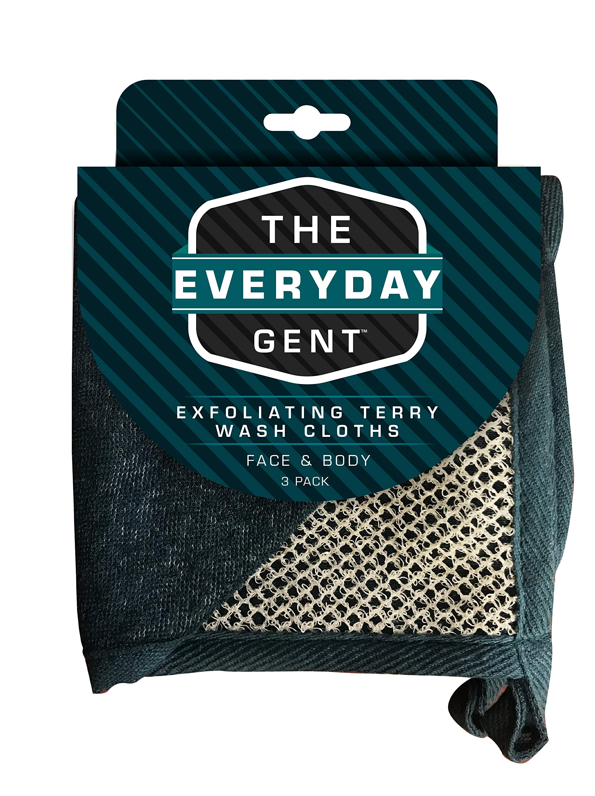Evriholder Everyday Gentle Exfoliating Face and Body Terry Wash Cloths for Men - Soft & Absorbent Gray Towels (3.2 Oz) - Perfect for Shower, Spa & Skincare Routine
