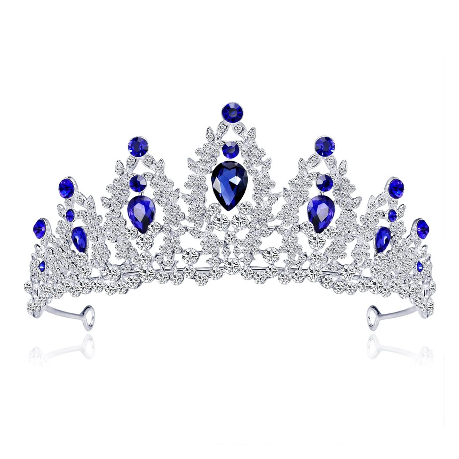 Sparkling Silver Rhinestone Crystal Tiara for Girls - Princess Crown Bridal Headdress Wedding Hair Accessories (DA015-B) | Perfect for Weddings, Pageants, Birthday Parties & Cosplay