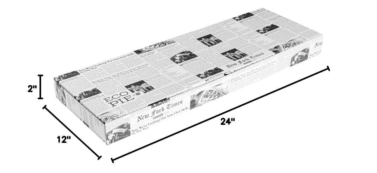 Eco-Friendly 24 x 12 x 2 Inch Flatbread Takeaway Boxes - 50 Pack Corrugated Pizza Boxes with E-Flute Design & Tab-Lock System | Disposable Newsprint Paper Containers for Flatbreads, Pizzas & Catering | Perfect for Restaurants, Food Trucks & Delivery Services