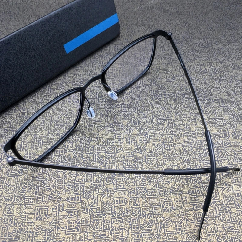 Aimee Men's Full Rim Square Screwless Titanium Eyeglasses 9711 - Lightweight Durable Glasses for Work, Reading & Everyday Use